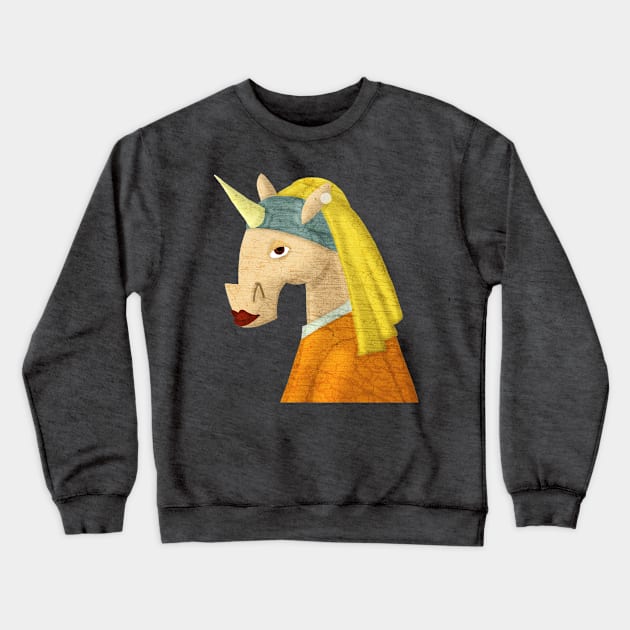 The Unicorn with the Pearl Earring Crewneck Sweatshirt by Thatssounicorny